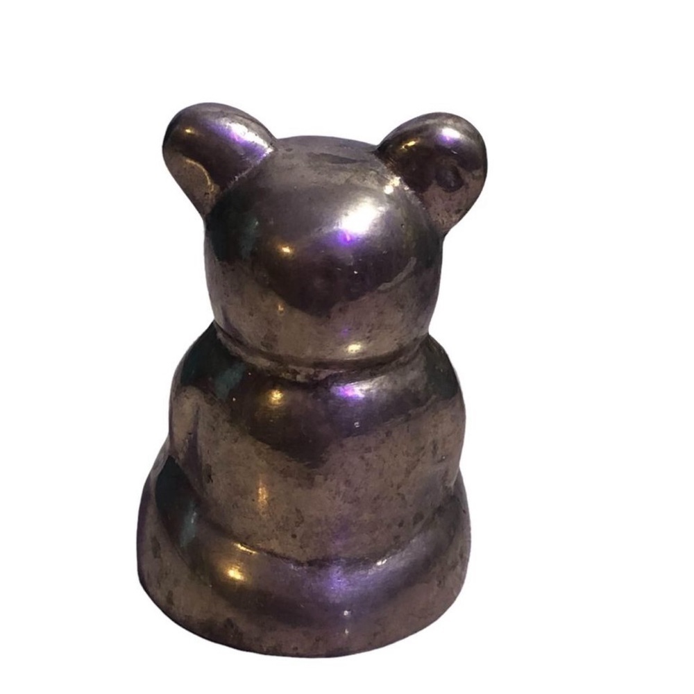 Cute Vintage Brass Bear Playing Drum - Picture 3 of 6